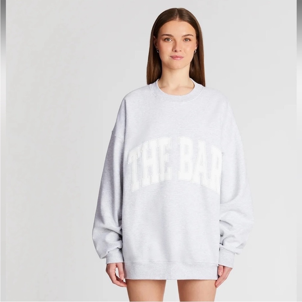 The Bar Light Gray Crewneck Sweatshirt with White Logo